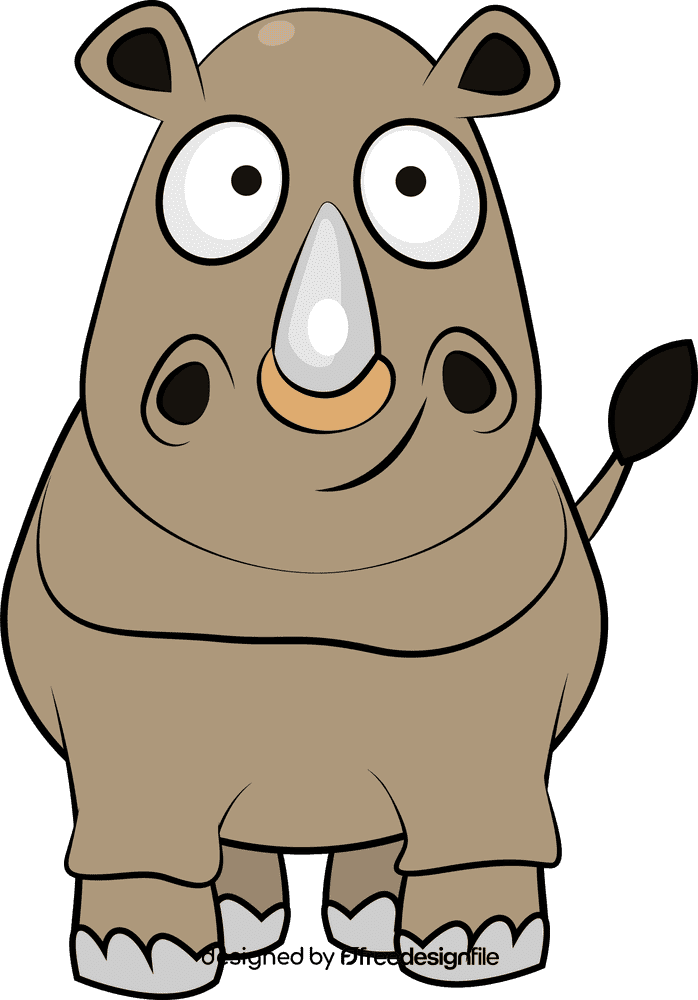 Cute Rhino clipart