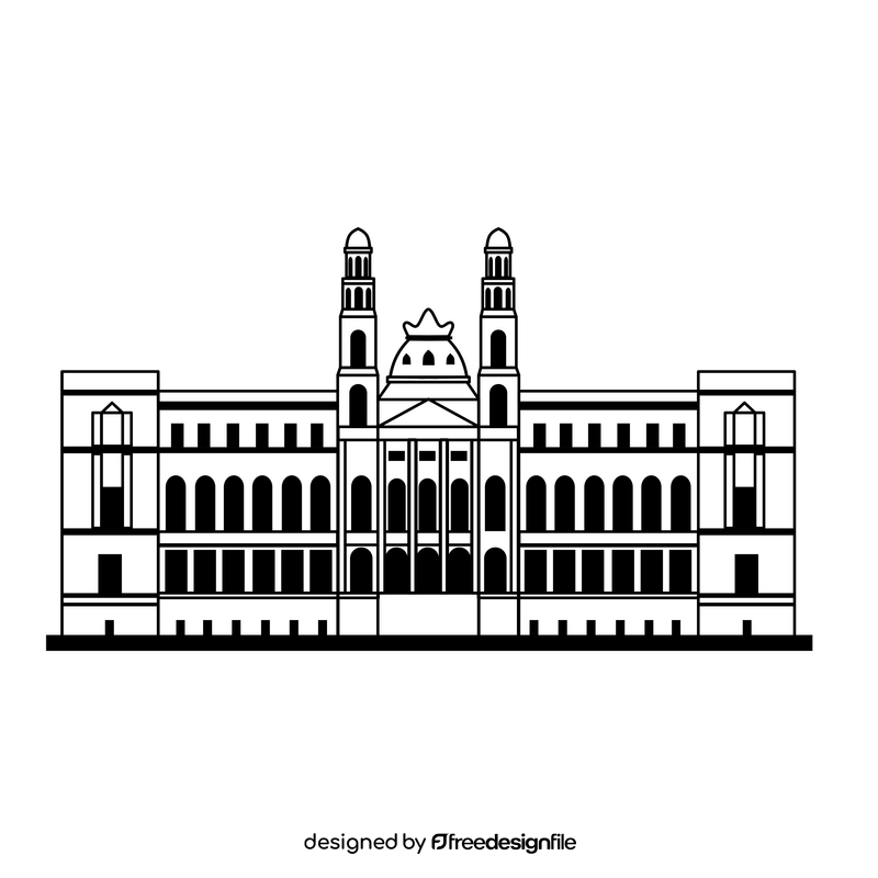 Palace of Justice South Africa black and white clipart