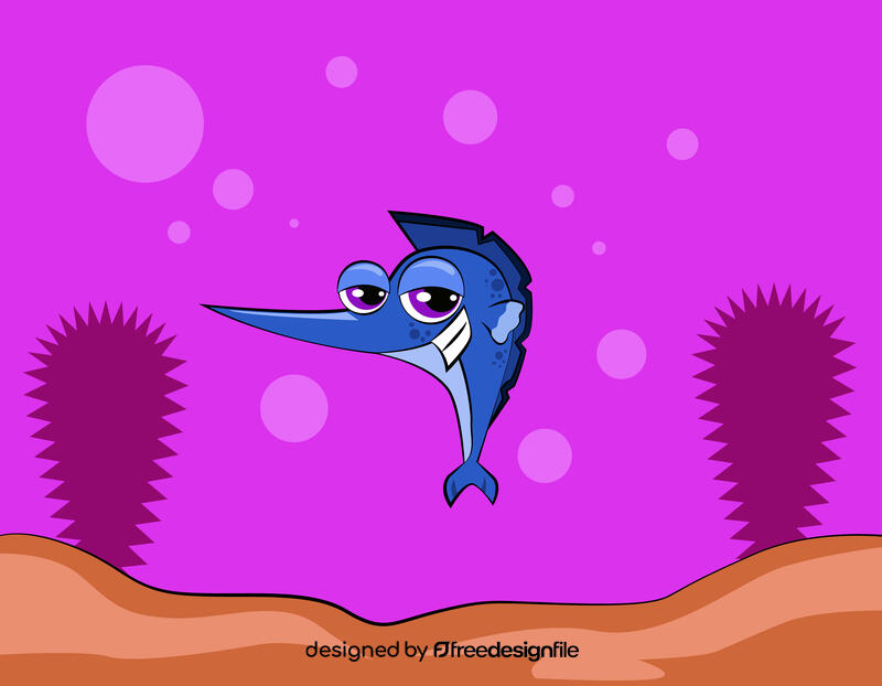 Cute Swordfish vector