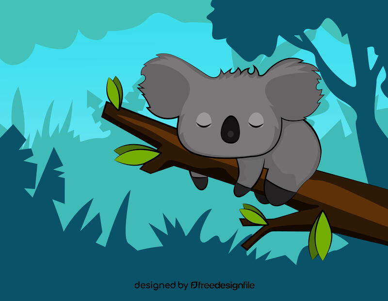 Cute Sleeping Koala vector