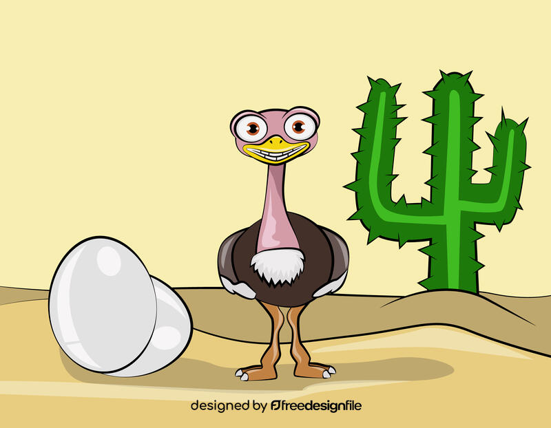 Cute Ostrich vector