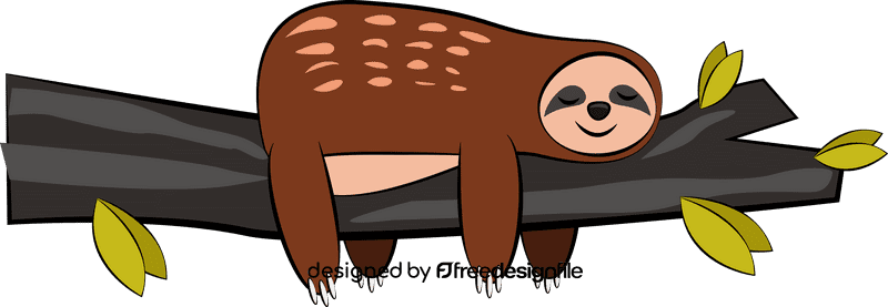 Cute Sleeping Sloth clipart