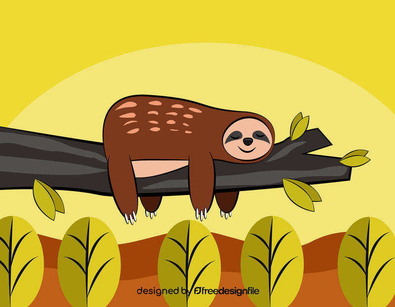 Cute Sleeping Sloth vector