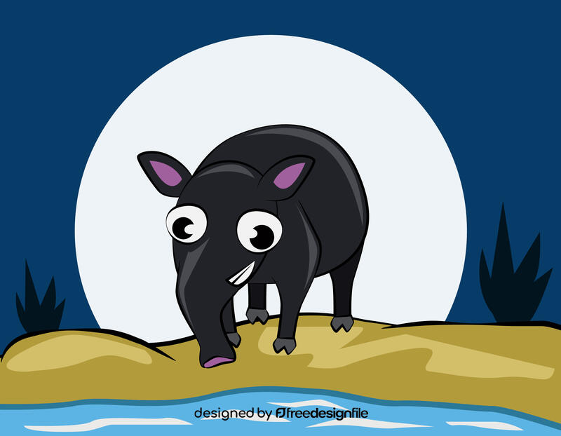 Cute Tapir vector