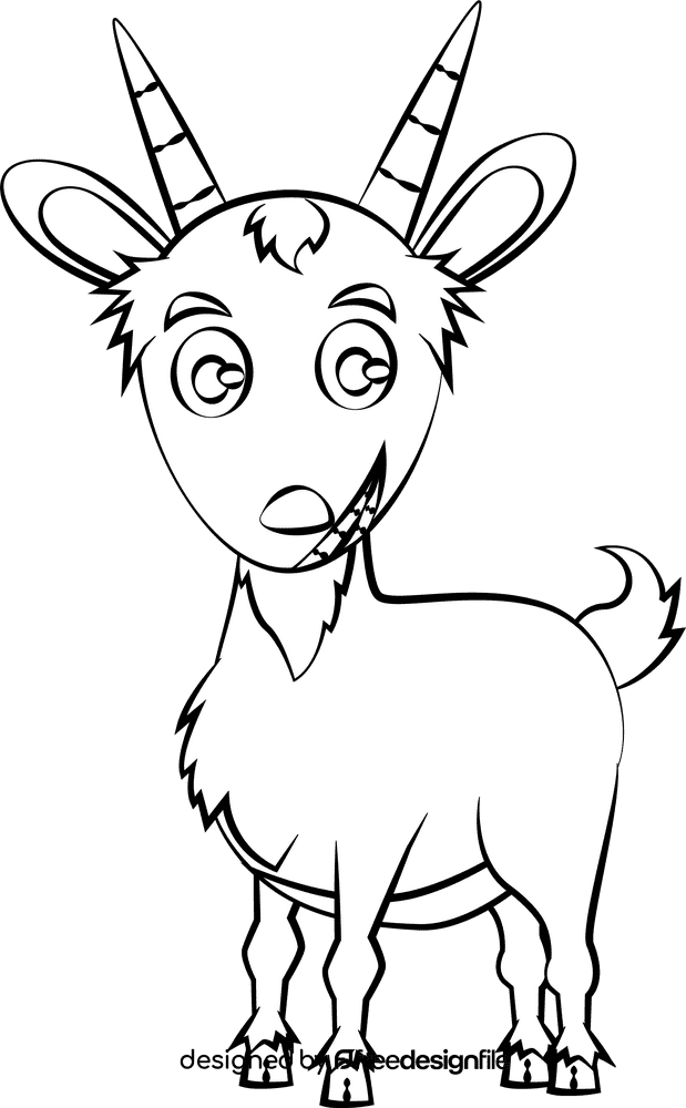 Funny Goat black and white clipart