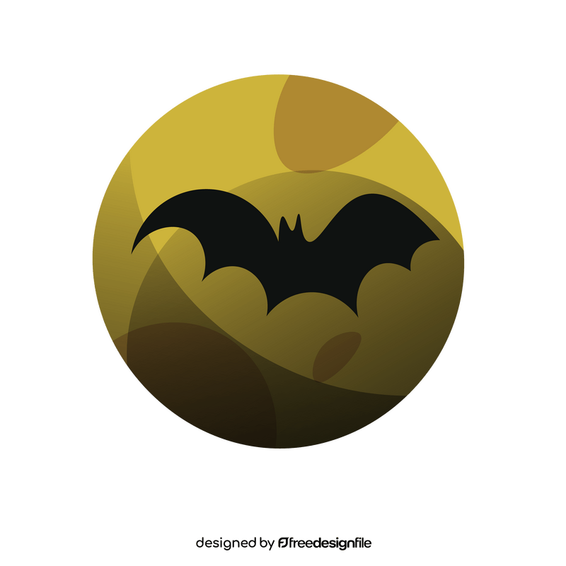 Full moon and bat clipart