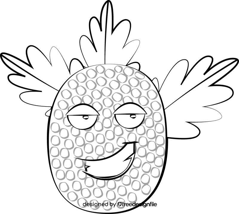 Funny Breadfruit black and white clipart