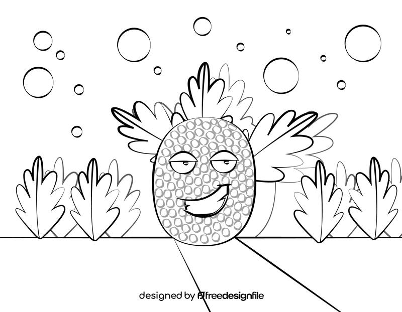 Funny Breadfruit black and white vector