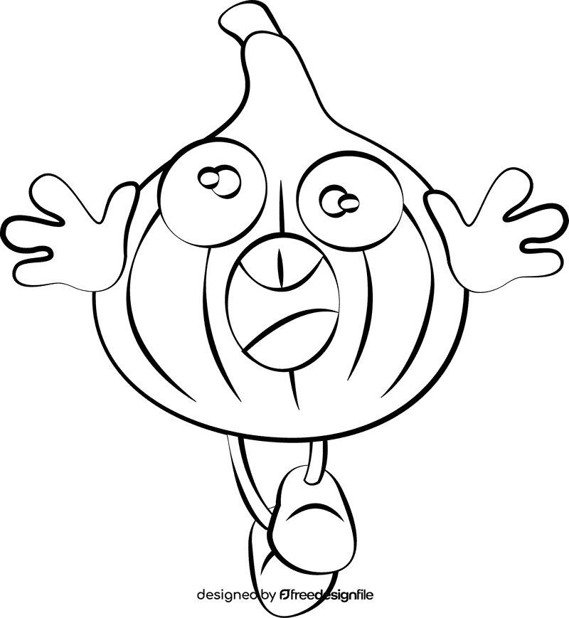 Funny Fig black and white clipart