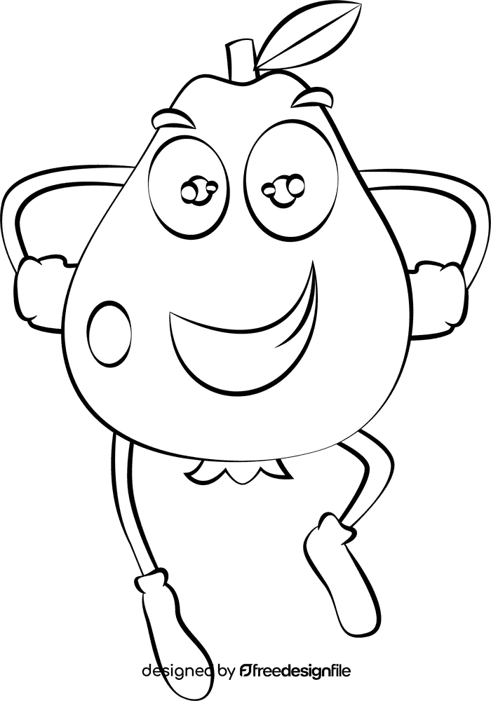 Funny Guava black and white clipart