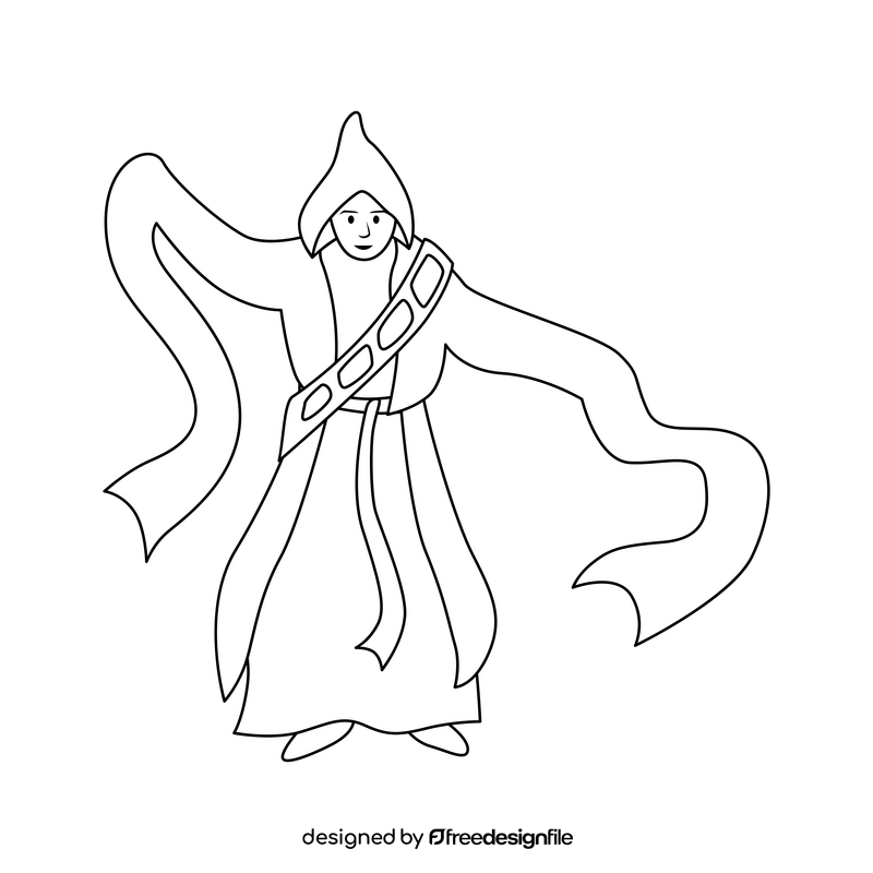Seungmu dance black and white clipart
