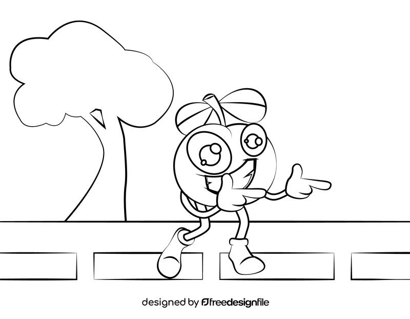 Funny Acerola black and white vector