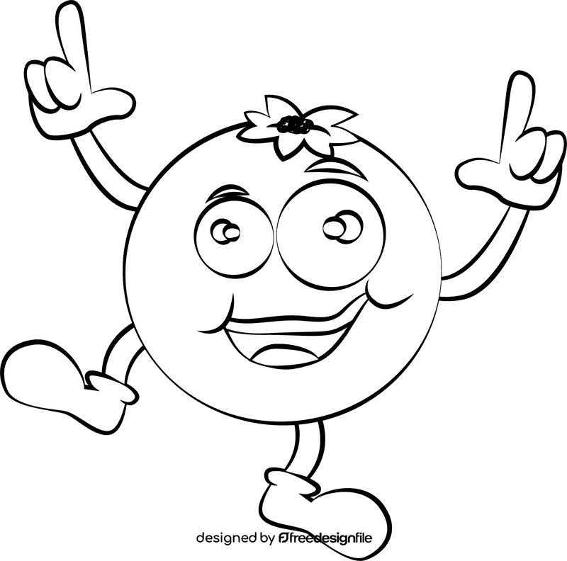 Funny Blueberry black and white clipart