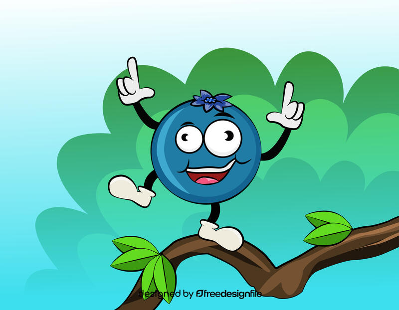 Funny Blueberry vector