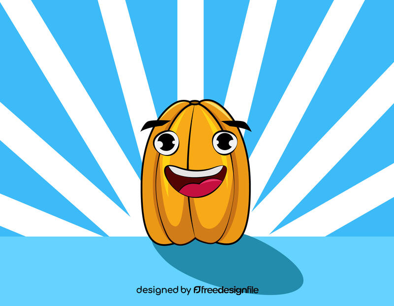 Funny Carambola star fruit vector