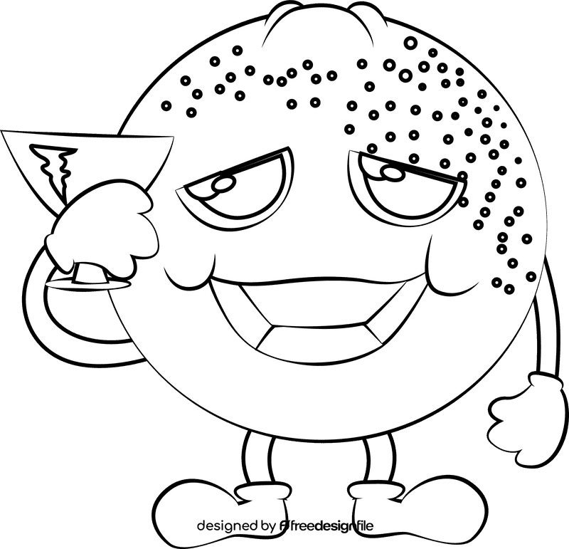 Funny Orange black and white clipart