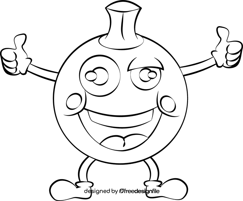 Funny Blackcurrant black and white clipart