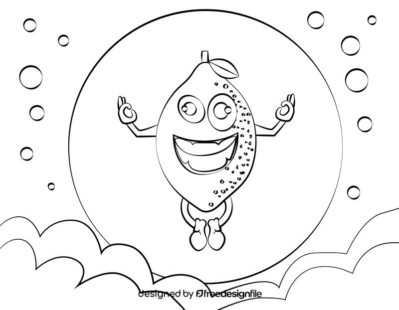 Funny Lemon black and white vector