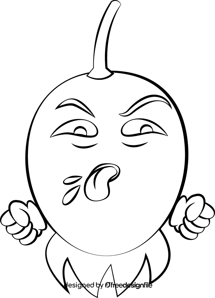 Funny Rosehip black and white clipart