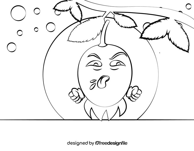 Funny Rosehip black and white vector