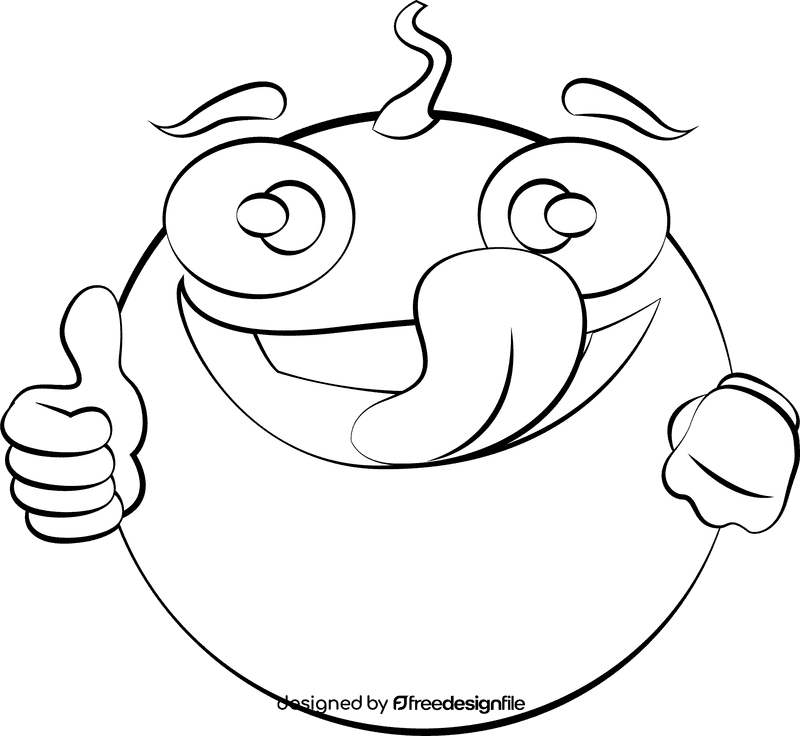 Funny Honeydew Melon black and white clipart