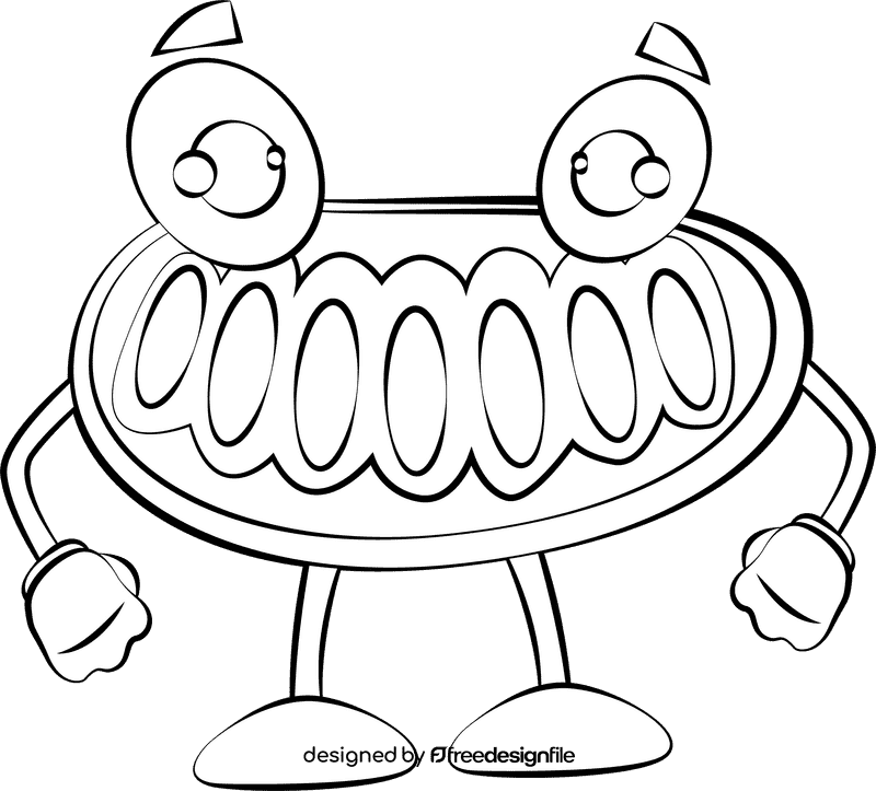 Funny Paw Paw black and white clipart