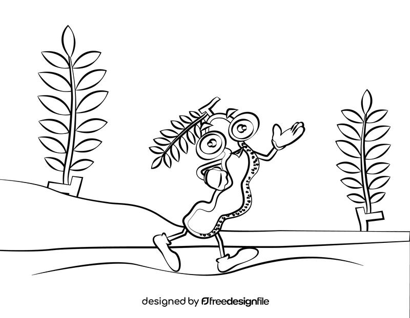 Funny Tamarind black and white vector