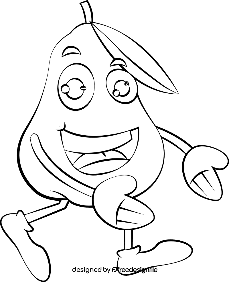 Funny Java Apple black and white clipart