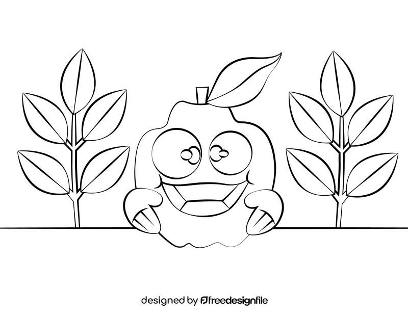 Funny Quince black and white vector