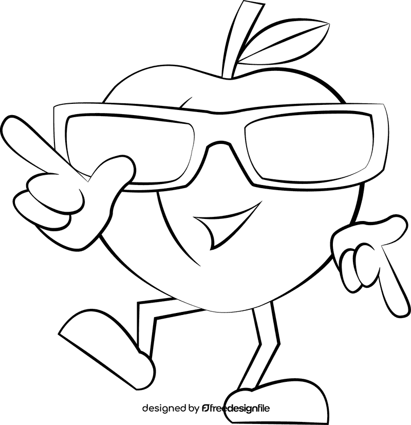 Funny Peach black and white clipart