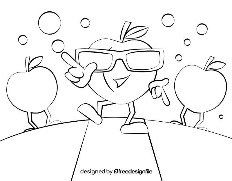 Funny Peach black and white vector