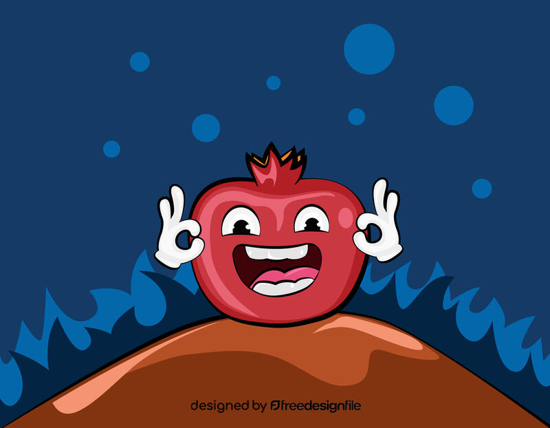 Funny Pomegranate vector