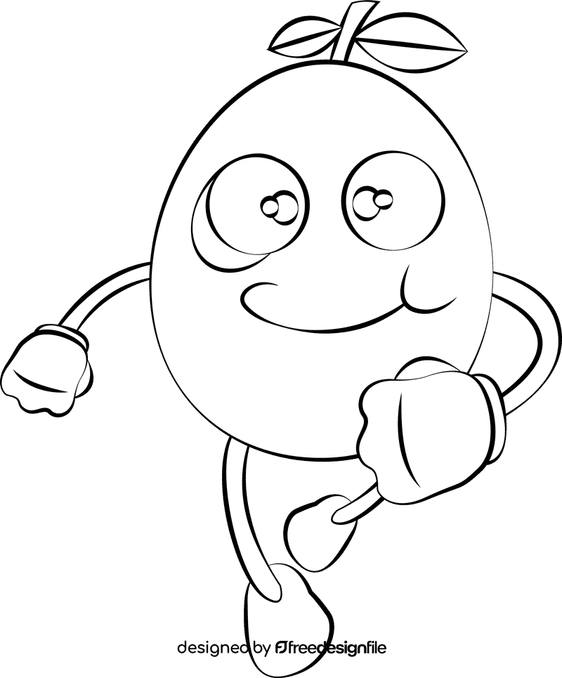 Funny Olive black and white clipart