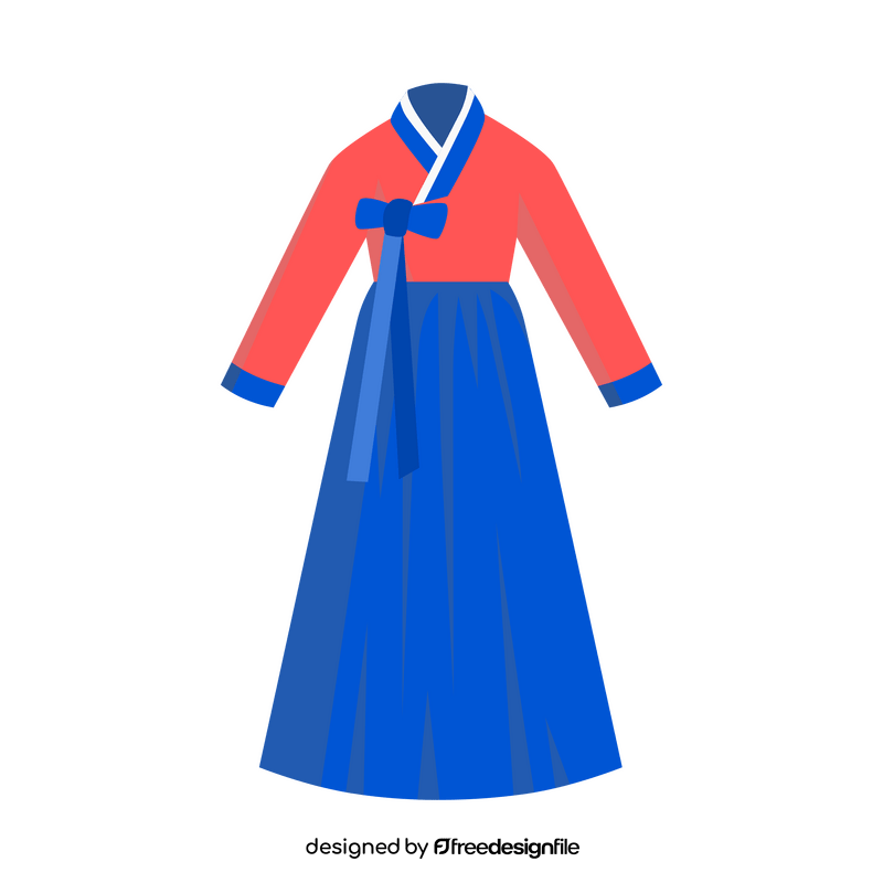 Hanbok traditional Korean dress clipart