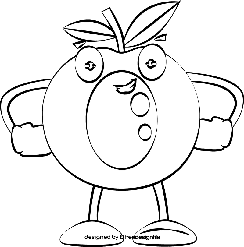 Funny Longan black and white clipart