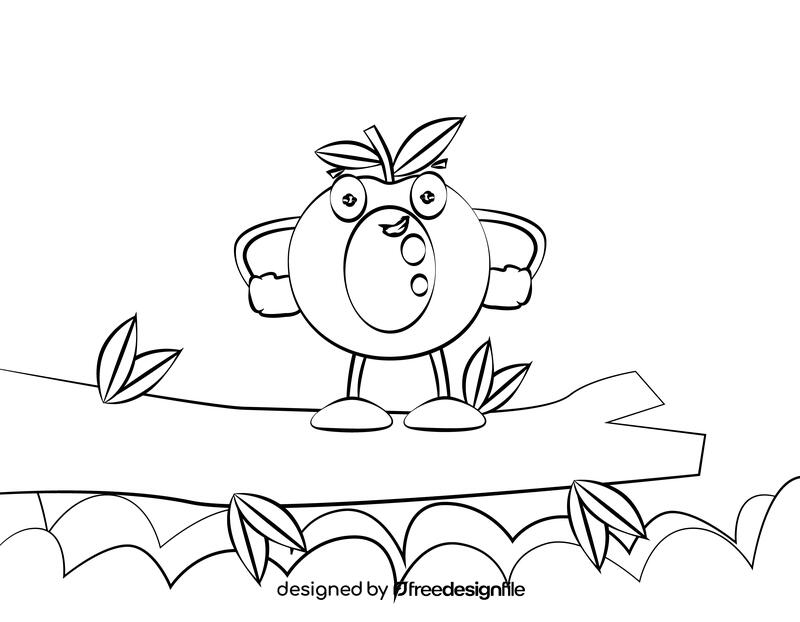 Funny Longan black and white vector