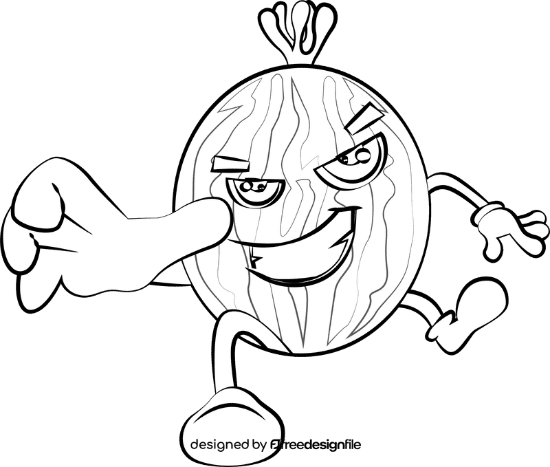 Funny Gooseberry black and white clipart