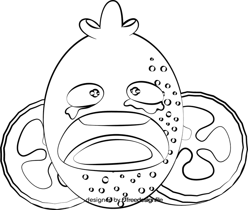 Funny Feijoa black and white clipart