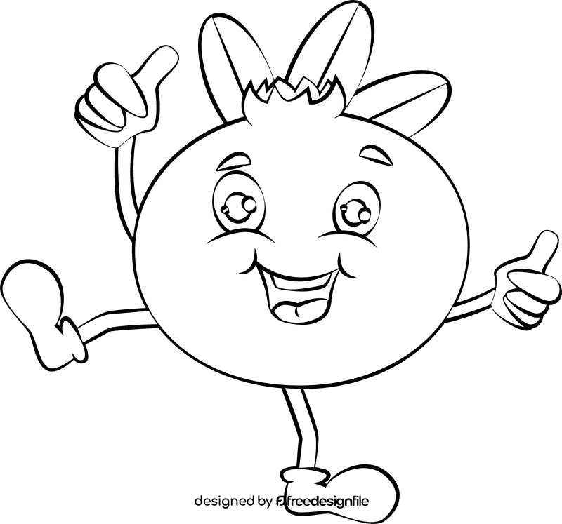 Funny Cranberry black and white clipart