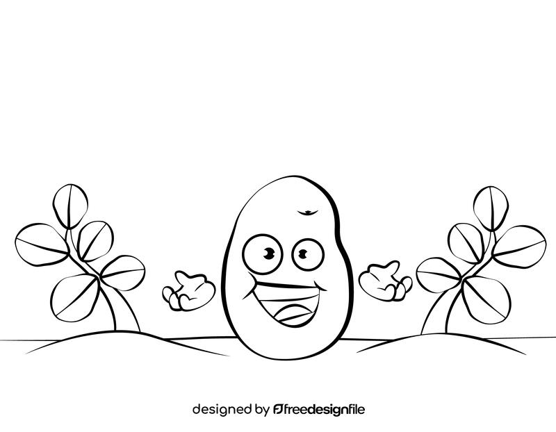 Funny Potato black and white vector