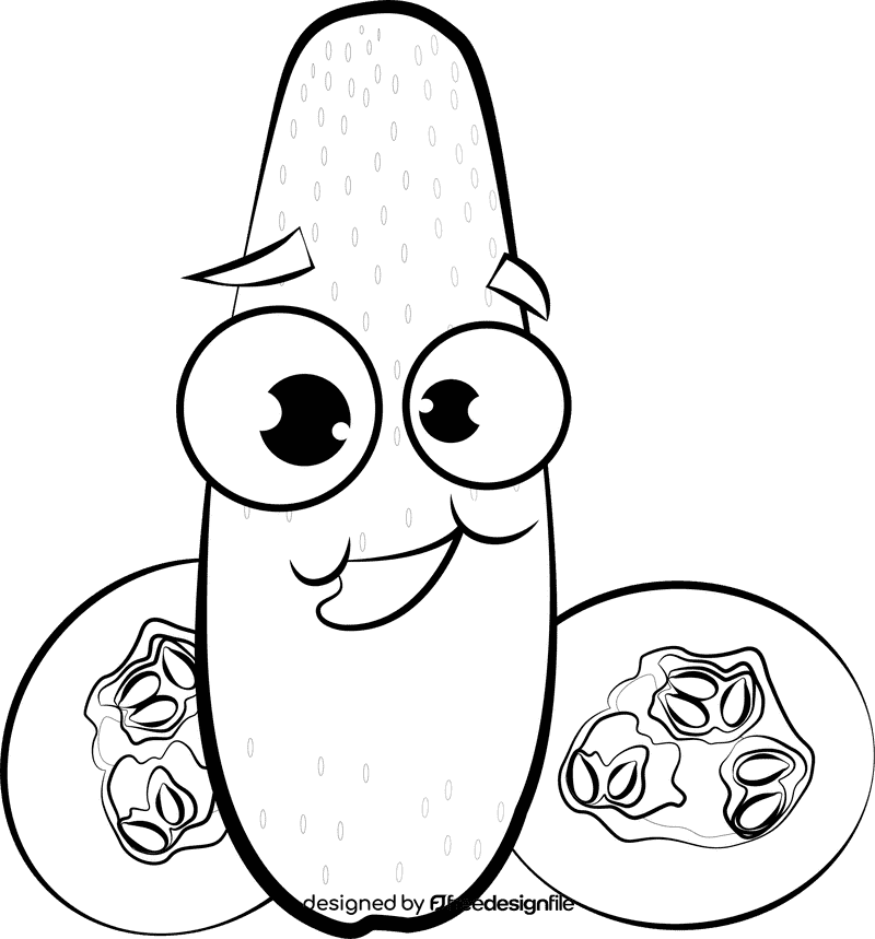 Funny Banana Squash black and white clipart