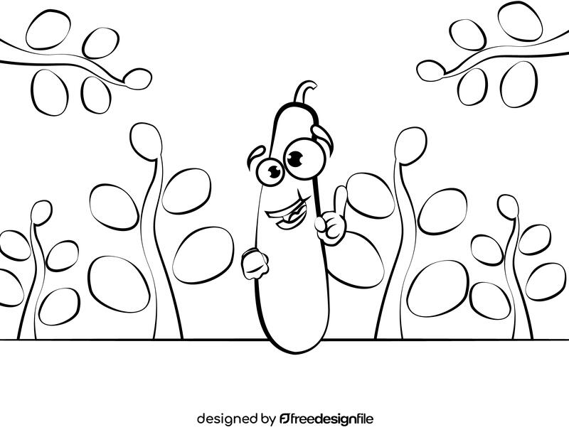 Funny Gourd black and white vector