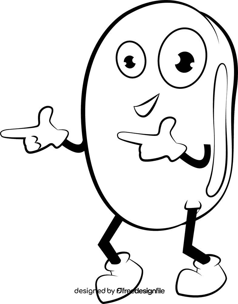 Funny Adzuki Beans black and white clipart