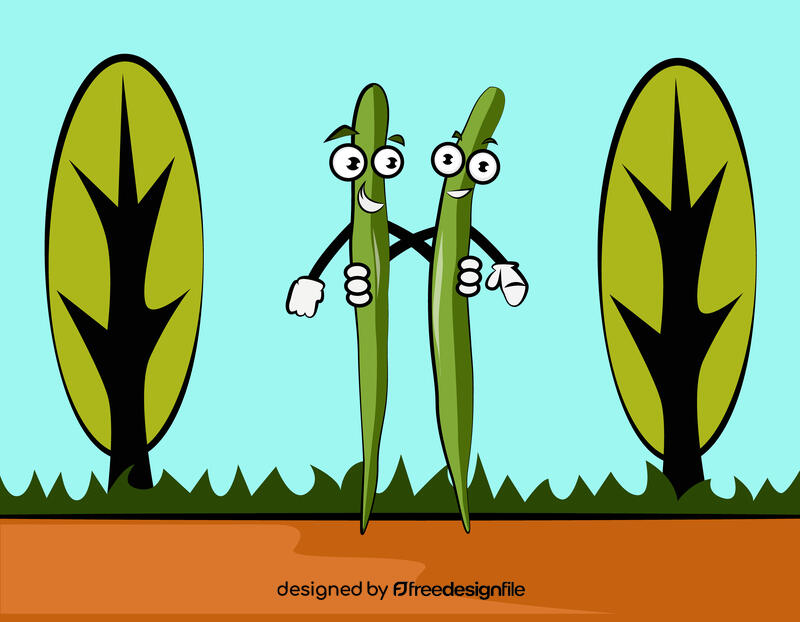 Funny Cluster Beans vector