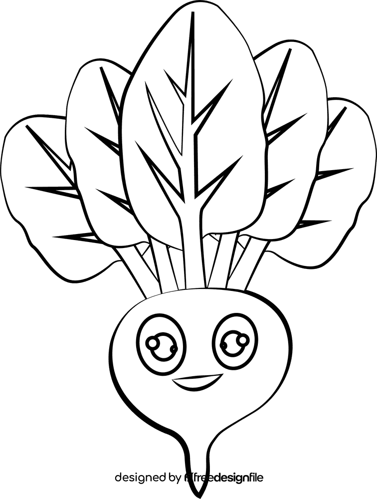 Funny Beetroot black and white clipart