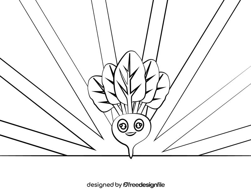 Funny Beetroot black and white vector