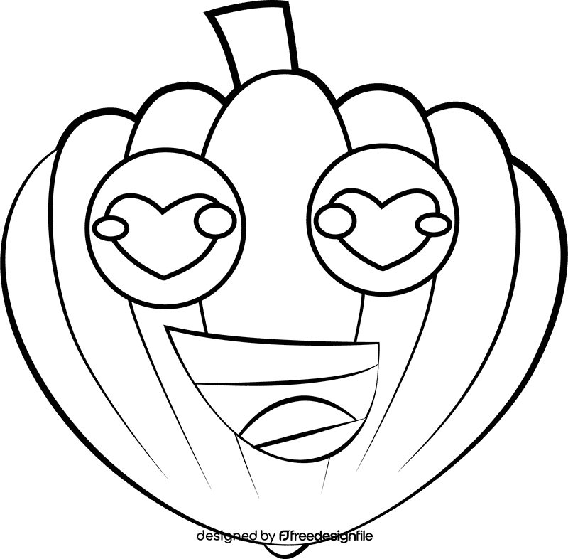 Funny Acorn Squash black and white clipart