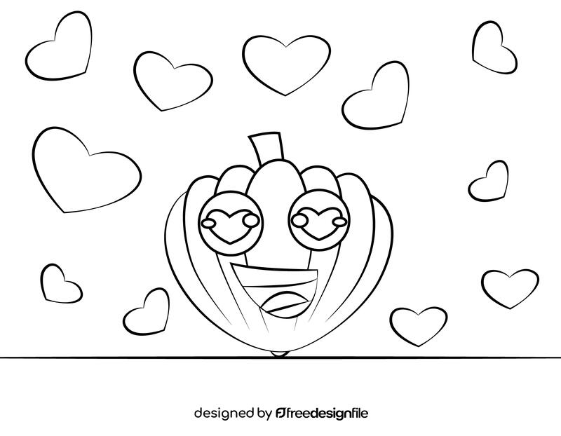 Funny Acorn Squash black and white vector