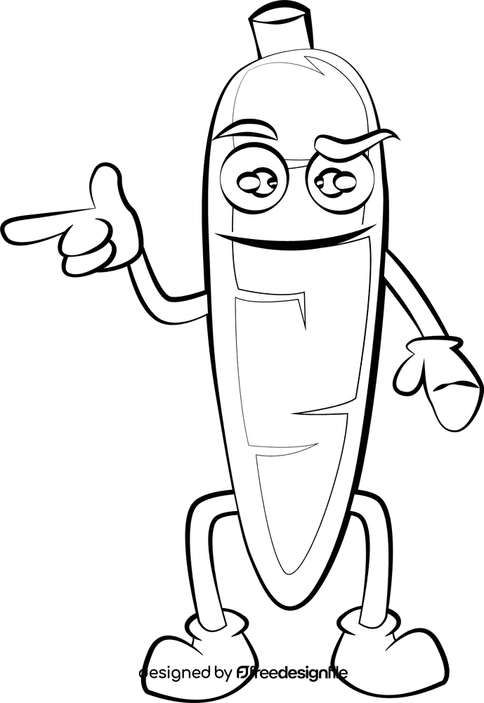 Funny Arrowroot black and white clipart