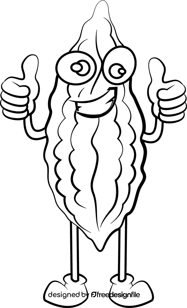 Funny Bitter Gourd black and white clipart